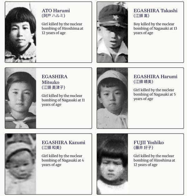 A screenshot of the online Children’s Memorial for victims of the atomic bombings of Hiroshima and Nagasaki.